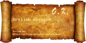 Ortlieb Kristóf névjegykártya